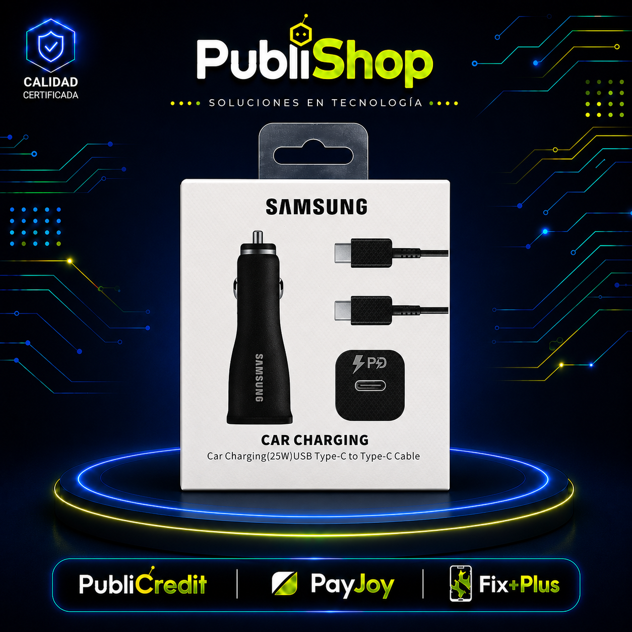 SAMSUNG Cargador para autos 25 W USB-C