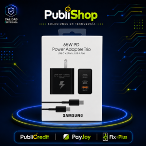 SAMSUNG Cargador Completo 65 W USB-C To USB-C Tres Entradas